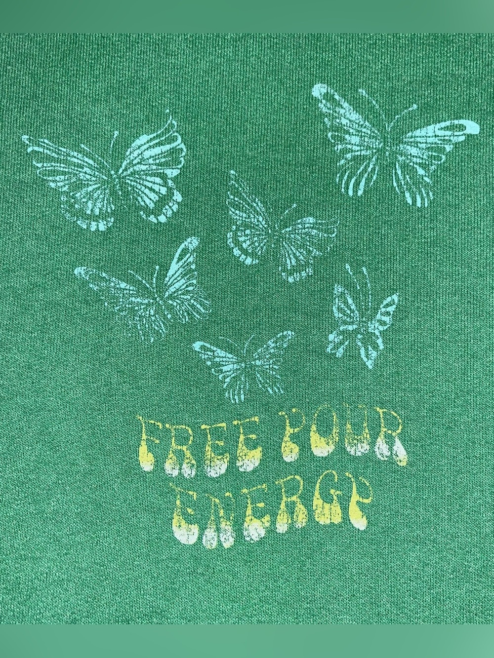 Preloved BDG by Urban Outfitters Green “Free Your Energy” Graphic Hoodie - M/L - Picture 8 of 9